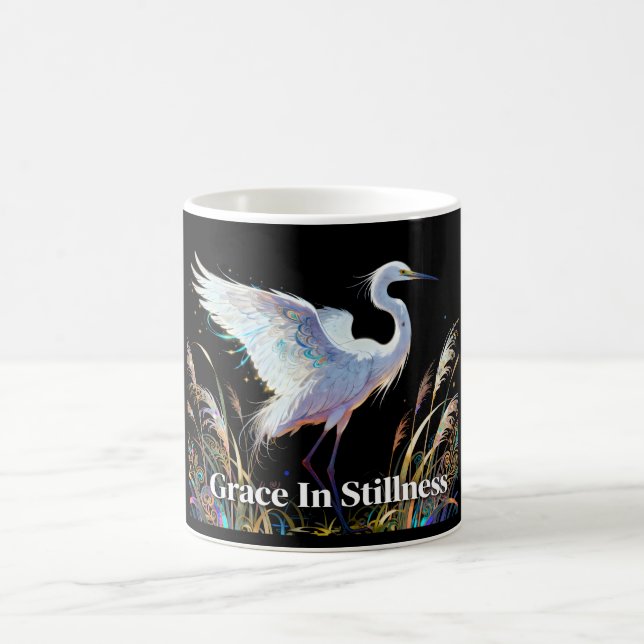 "Grace In Stillness" Fantasy Egret Mug (Center)