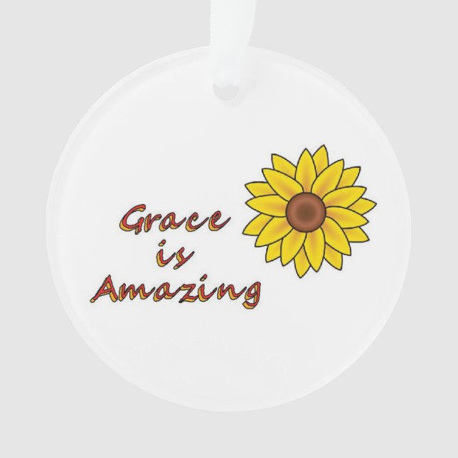 Grace is Amazing - Sunflower Ornament (Front)