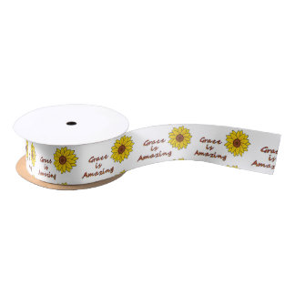 Grace is Amazing - Sunflower Satin Ribbon