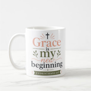Grace Is My New Beginning Bible Verse Quote Coffee Mug