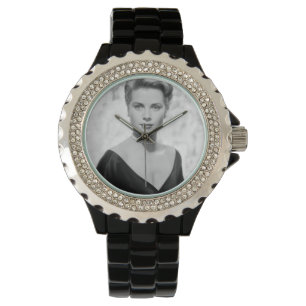 Grace Kelly, 1955 Rhinestone Black Enamel Watch