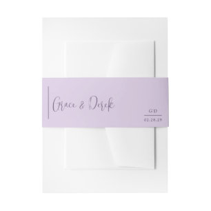 Grace Lilac Modern Wedding Invitation Belly Band
