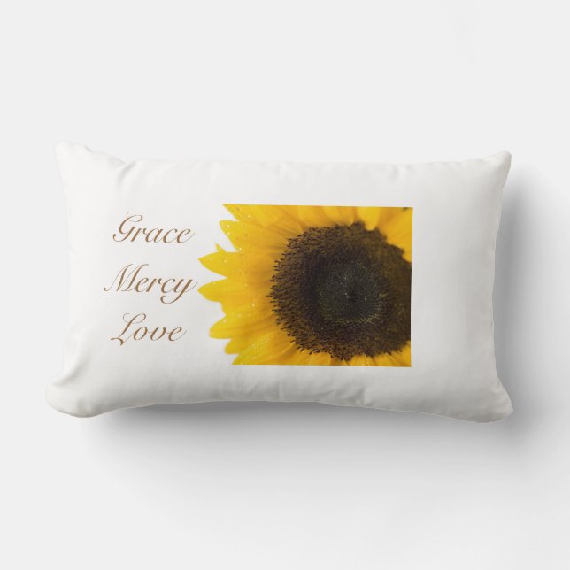 Grace, Mercy, Love Throw Pillow (Front)