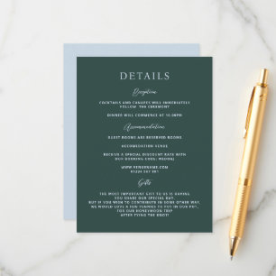 GRACE Modern Botanical Mist Wedding Enclosure Card