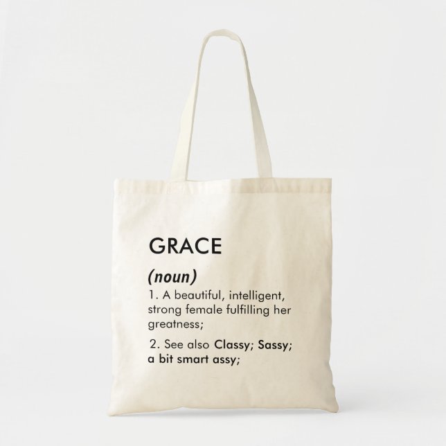 Grace name, Editable name, Custom name Tote Bag (Front)