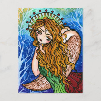 Grace Primitive Angel Folk Art Christmas Postcard