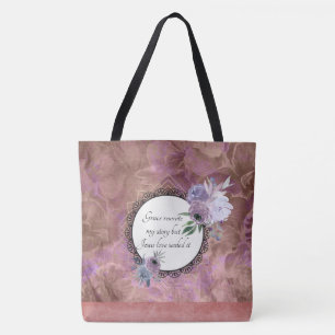 Grace Rewrote My Story Floral Tropical Tote Bag