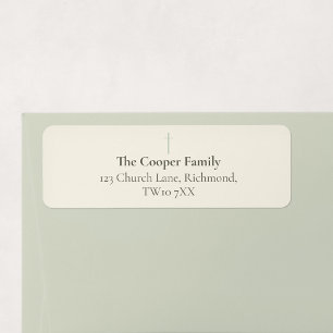 Grace Sage Minimal Cross Family Return Address Label