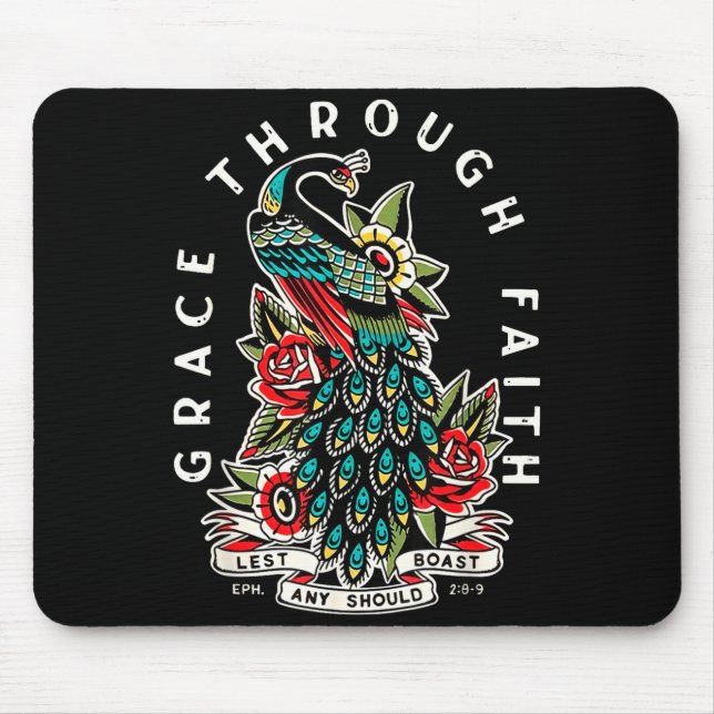 Grace Through Faith Lest Any Should Boast Pea Chri Mouse Pad (Front)