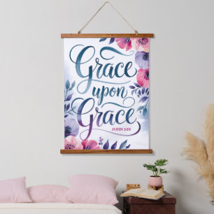 Grace Upon Grace Christian Wall Hanging Tapestry
