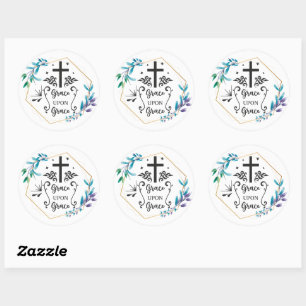 Grace Upon Grace Classic Round Sticker