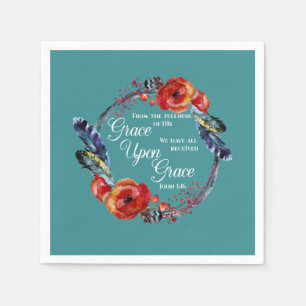 Grace Upon Grace  John 1:16 Scripture Napkin