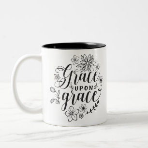 Grace upon grace Two-Tone coffee mug