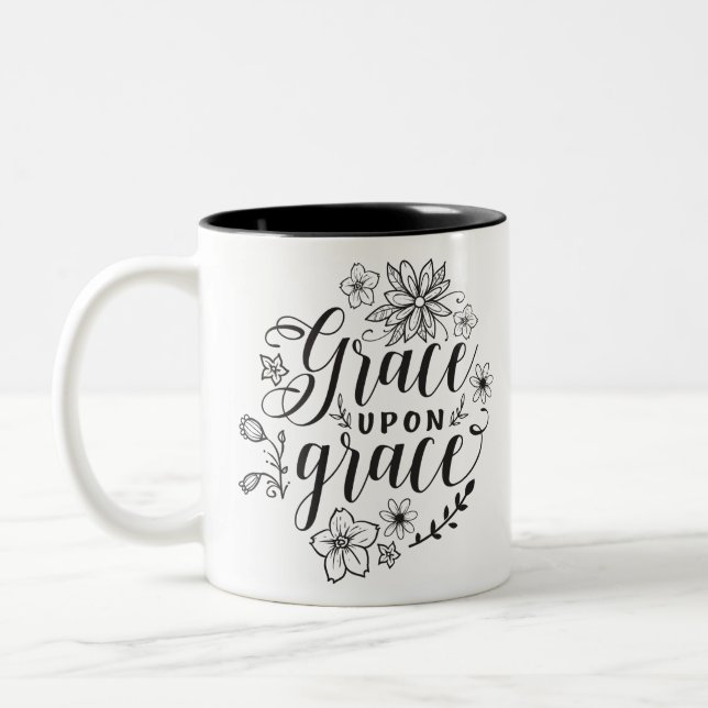 Grace upon grace Two-Tone coffee mug (Left)