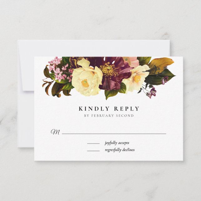 Grace Vintage Wedding RSVP Cards (Front)
