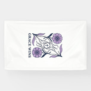 Grace Wins Floral Christian Vintage Engraving Tee_ Banner