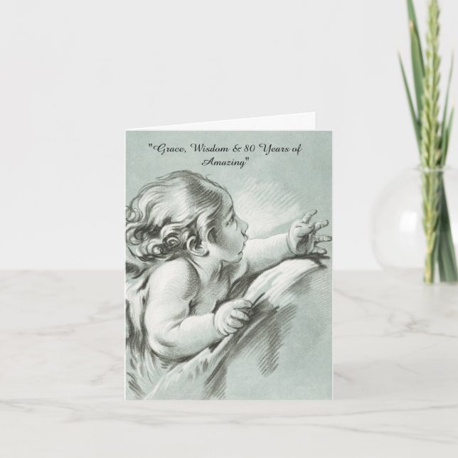 Grace wisdom and eighty years of amazing  card (Front)