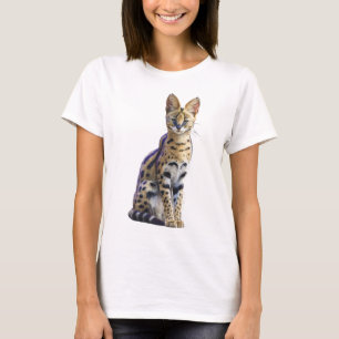 Graceful African Serval Cat Illustration Women T-Shirt