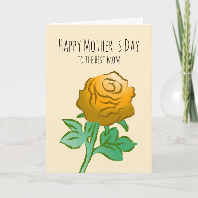 Graceful and Beautiful Orange Rose Card (Front)