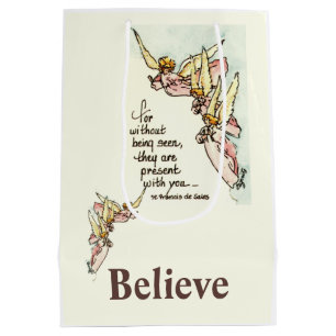 Graceful Angels Bring Comfort saying watercolor Medium Gift Bag