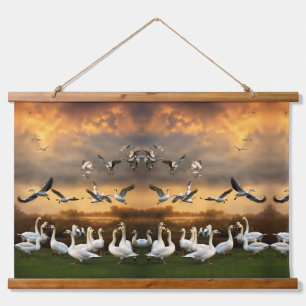 Graceful Ascent: A Tapestry of Flying Ducks