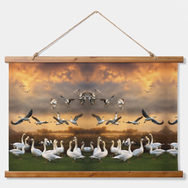Graceful Ascent: A Tapestry of Flying Ducks (Front)