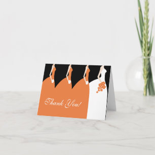 Graceful Autumn Bride Thank You Note Card