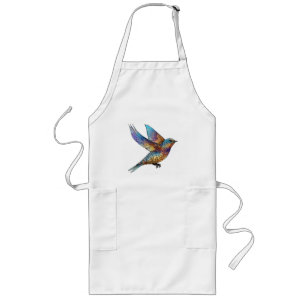 "Graceful Aviator" Multi-coloured Swift Bird Long Apron