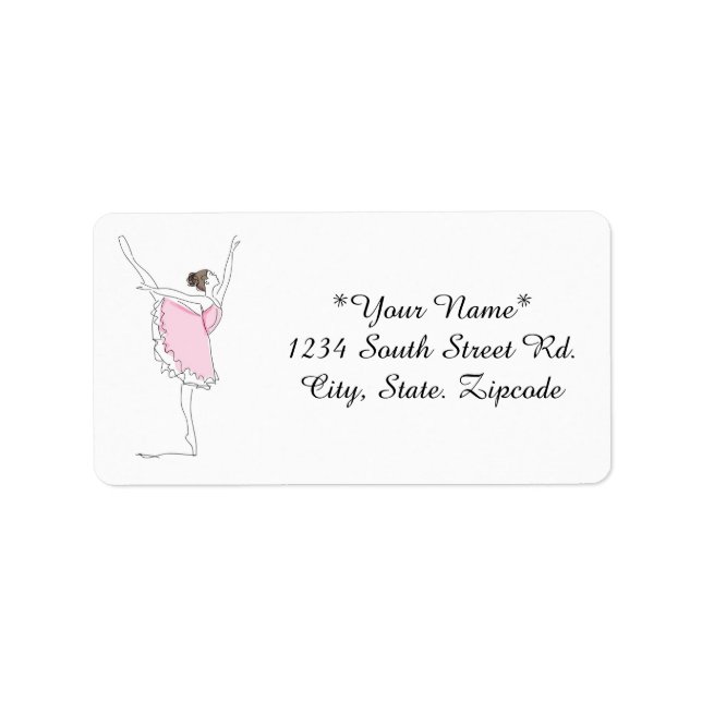Graceful Ballerina Address Labels (Front)