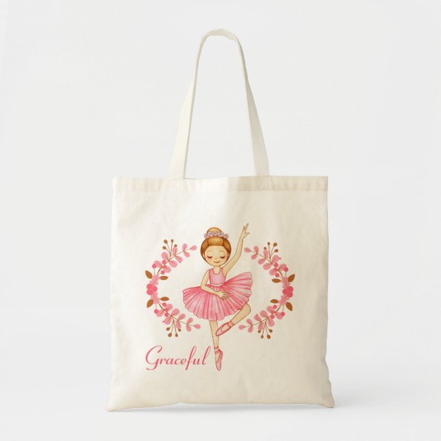 Graceful Ballerina Red-Head Tote Bag (Front)