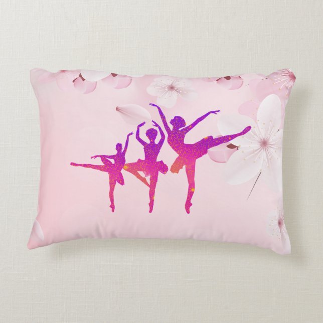 Graceful Ballerinas Accent Pillow (Back)