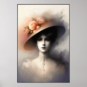 Graceful Beauty In Vintage Mist Poster