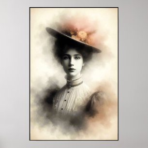 Graceful Beauty In Vintage Mist Poster