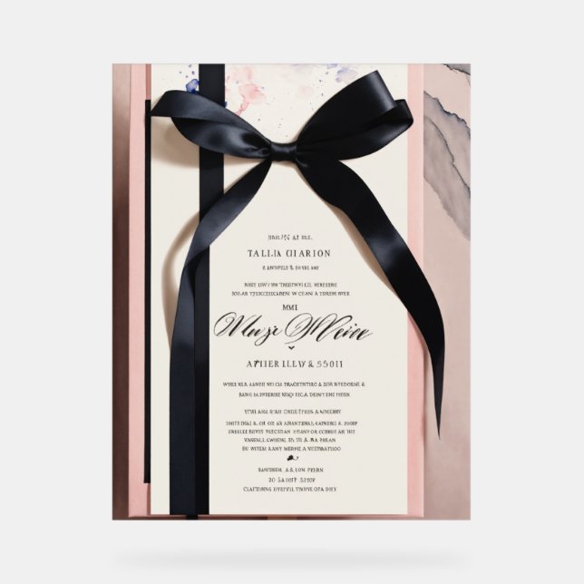 "Graceful Beginnings: An Elegant Wedding Welcome" Acrylic Sign (Front)