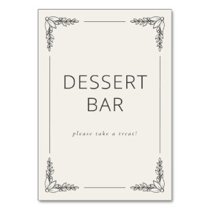 Graceful Beige Floral Border Table Number