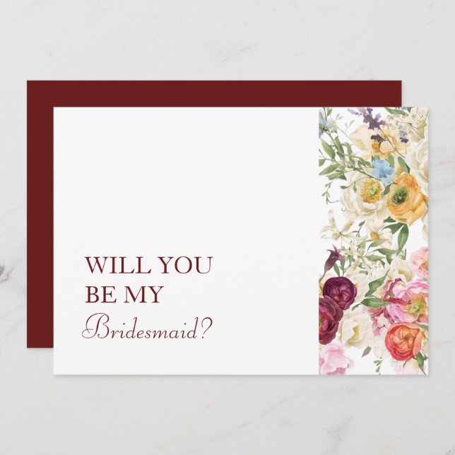 GRACEFUL Blooms Will You Be My Bridesmaid Card (Front/Back)