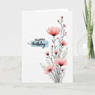 Graceful Blossom Birthday Card
