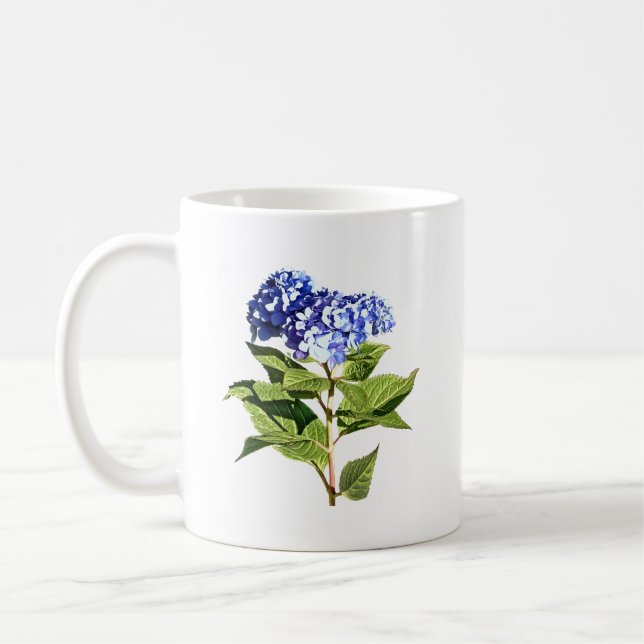 Graceful Blue Hydrangea Coffee Mug (Left)