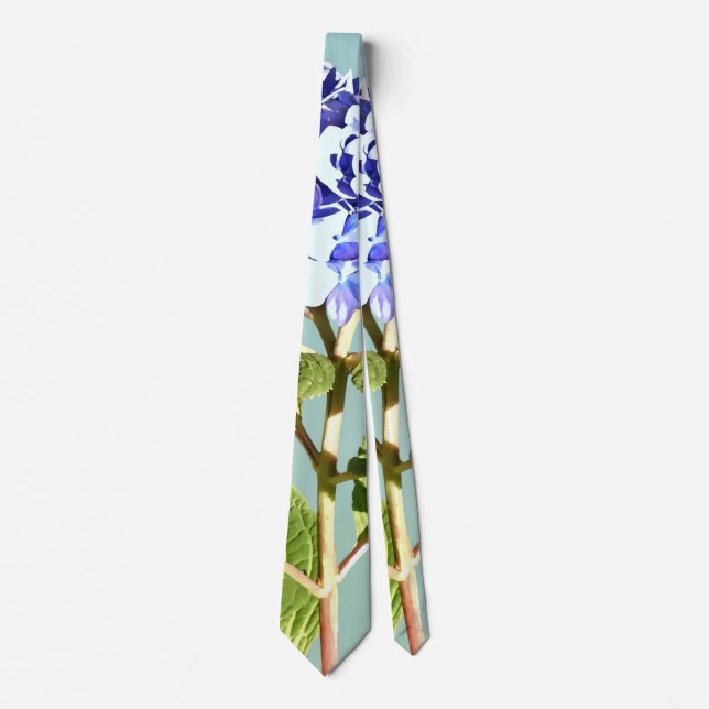 Graceful Blue Hydrangea Tie (Front)