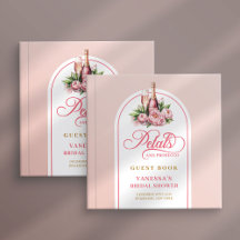Graceful blush gold petals prosecco shower book