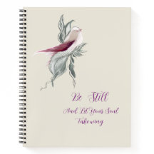 Graceful botanical bird notebook