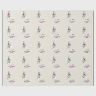Graceful botanical bird wrapping paper