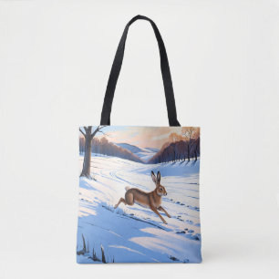 Graceful Bounds of Hare : Full of Winter Joy Tote Bag
