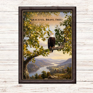 Graceful Brave Free Bald Eagle USA Pride Poster