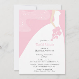Graceful Bride Bridal Shower Invitation Pink