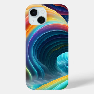 Graceful Bright Rainbow Waterfall iPhone 15 Case