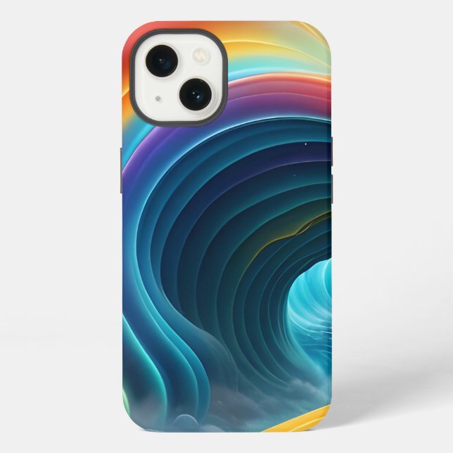 Graceful Bright Rainbow Waterfall iPhone Case (Back)