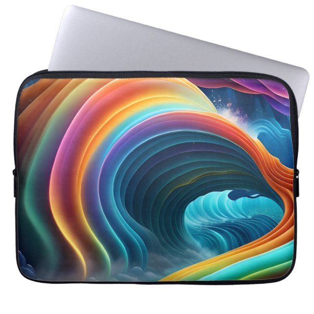 Graceful Bright Rainbow Waterfall Laptop Sleeve (Front)