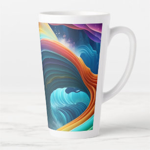 Graceful Bright Rainbow Waterfall Latte Mug