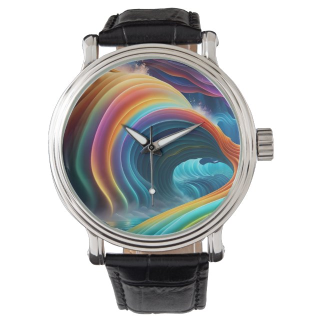Graceful Bright Rainbow Waterfall Watch (Front)